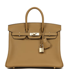 Hermes Birkin 25 Dune Swift Permabrass Hardware