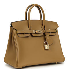 Hermes Birkin 25 Dune Swift Permabrass Hardware