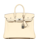 Hermes Birkin 25 Nata Swift Palladium Hardware - Thumbnail View 1