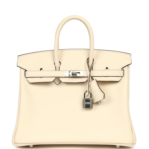 Hermes Birkin 25 Nata Swift Palladium Hardware