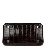 Hermes Birkin 25 Havane Shiny Porosus Crocodile Palladium Hardware - Thumbnail View 5