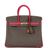 Hermes Special Order (HSS) Birkin 25 Etoupe, Rose Tyrien Epsom Gold Hardware - Thumbnail View 1