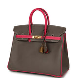 Hermes Special Order (HSS) Birkin 25 Etoupe, Rose Tyrien Epsom Gold Hardware - Thumbnail View 5