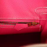 Hermes Special Order (HSS) Birkin 25 Etoupe, Rose Tyrien Epsom Gold Hardware - Thumbnail View 9