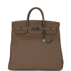 Pre-owned Hermes HAC Birkin 40 Etoupe Togo Palladium Hardware