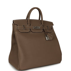 Pre-owned Hermes HAC Birkin 40 Etoupe Togo Palladium Hardware