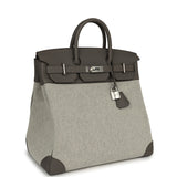 Hermes Birkin HAC 40 Etain Togo, Ecru-Black Toile H Canvas Palladium Hardware - Thumbnail View 2
