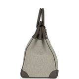 Hermes Birkin HAC 40 Etain Togo, Ecru-Black Toile H Canvas Palladium Hardware - Thumbnail View 3