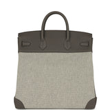 Hermes Birkin HAC 40 Etain Togo, Ecru-Black Toile H Canvas Palladium Hardware - Thumbnail View 4