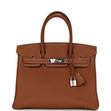 Pre-owned Hermes Birkin 30 Gold Togo Palladium Hardware - Thumbnail View 1