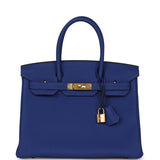 Hermes Birkin 30 Bleu Electric Togo Gold Hardware - Thumbnail View 1