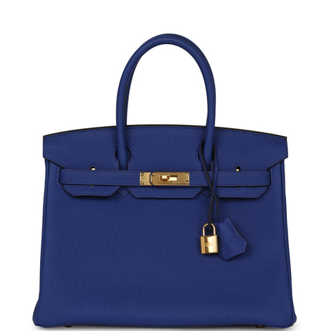 Hermes Birkin 30 Bleu Electric Togo Gold Hardware