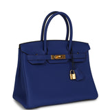 Hermes Birkin 30 Bleu Electric Togo Gold Hardware - Thumbnail View 2
