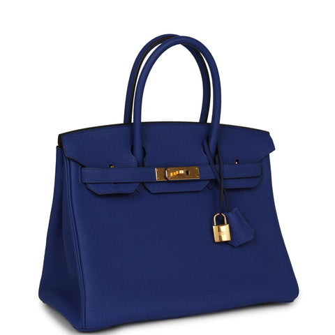 Hermes Birkin 30 Bleu Electric Togo Gold Hardware