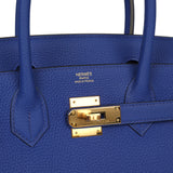 Hermes Birkin 30 Bleu Electric Togo Gold Hardware - Thumbnail View 7
