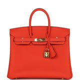 Pre-owned Hermes Birkin 25 Capucine Togo Gold Hardware - Thumbnail View 1