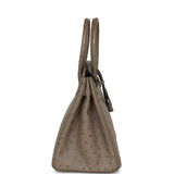 Pre-owned Hermes Birkin 30 Mousse Ostrich Palladium Hardware - Thumbnail View 3