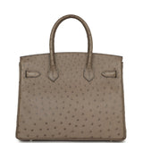 Pre-owned Hermes Birkin 30 Mousse Ostrich Palladium Hardware - Thumbnail View 4