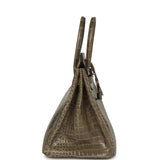 Hermes Birkin 35 Gris Tourterelle Shiny Porosus Crocodile Palladium Hardware - Thumbnail View 3