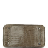 Hermes Birkin 35 Gris Tourterelle Shiny Porosus Crocodile Palladium Hardware - Thumbnail View 6