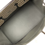 Hermes Birkin 35 Gris Tourterelle Shiny Porosus Crocodile Palladium Hardware - Thumbnail View 8
