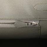 Hermes Birkin 35 Gris Tourterelle Shiny Porosus Crocodile Palladium Hardware - Thumbnail View 9