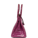 Pre-owned Hermes Birkin 30 Violet Shiny Niloticus Crocodile Palladium Hardware - Thumbnail View 3