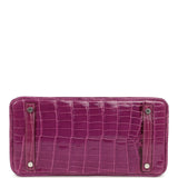 Pre-owned Hermes Birkin 30 Violet Shiny Niloticus Crocodile Palladium Hardware - Thumbnail View 6