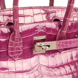 Pre-owned Hermes Birkin 30 Violet Shiny Niloticus Crocodile Palladium Hardware - Thumbnail View 7