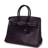 Pre-owned Hermes Birkin 35 Amethyst Matte Alligator Palladium Hardware - Thumbnail View 5