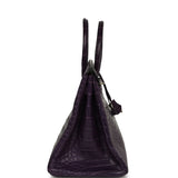 Pre-owned Hermes Birkin 35 Amethyst Matte Alligator Palladium Hardware - Thumbnail View 3