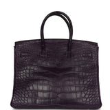 Pre-owned Hermes Birkin 35 Amethyst Matte Alligator Palladium Hardware - Thumbnail View 4