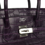 Pre-owned Hermes Birkin 35 Amethyst Matte Alligator Palladium Hardware - Thumbnail View 7