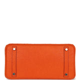Pre-owned Hermes Birkin 30 Tangerine Ostrich Palladium Hardware - Thumbnail View 6