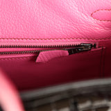 Vintage Hermes Birkin 25 Black, Fuschia Shiny Niloticus Crocodile Ruthenium Hardware - Thumbnail View 8