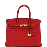 Hermes Birkin 30 Rouge Casaque Togo Gold Hardware - Thumbnail View 1