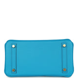 Pre-owned Hermes Birkin 25 Bleu Frida Swift Gold Hardware - Thumbnail View 6