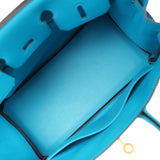 Pre-owned Hermes Birkin 25 Bleu Frida Swift Gold Hardware - Thumbnail View 8