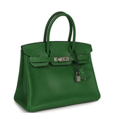 Pre-owned Hermes Birkin 30 Vert Benghale Epsom Palladium Hardware - Thumbnail View 2