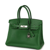 Pre-owned Hermes Birkin 30 Vert Benghale Epsom Palladium Hardware - Thumbnail View 5