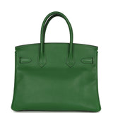 Pre-owned Hermes Birkin 30 Vert Benghale Epsom Palladium Hardware - Thumbnail View 4