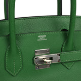 Pre-owned Hermes Birkin 30 Vert Benghale Epsom Palladium Hardware - Thumbnail View 7