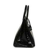 Hermes Birkin 35 Black Shiny Porosus Crocodile Palladium Hardware - Thumbnail View 3