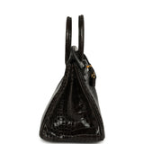 Hermes Birkin 25 Graphite Shiny Porosus Crocodile Gold Hardware - Thumbnail View 3