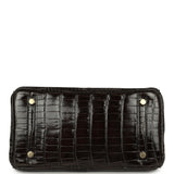 Hermes Birkin 25 Graphite Shiny Porosus Crocodile Gold Hardware - Thumbnail View 6