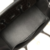 Hermes Birkin 25 Graphite Shiny Porosus Crocodile Gold Hardware - Thumbnail View 8