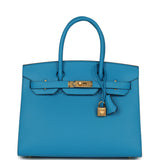 Hermes Birkin Sellier 30 Bleu Frida Madame Gold Hardware - Thumbnail View 1