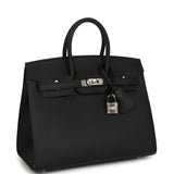 Hermes Birkin Sellier 25 Black Epsom Palladium Hardware - Thumbnail View 2
