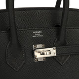 Hermes Birkin Sellier 25 Black Epsom Palladium Hardware - Thumbnail View 7