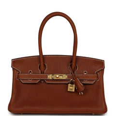 Hermes Shoulder Birkin Light 29 Fauve Barenia Faubourg Gold Hardware